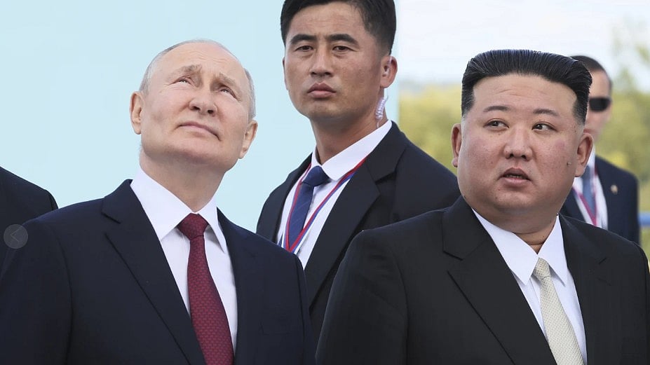 AP : Russian President Vladimir Putin and North Korean leader Kim Jong Un |